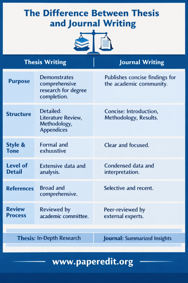 Difference Between Thesis and Journal Writing
