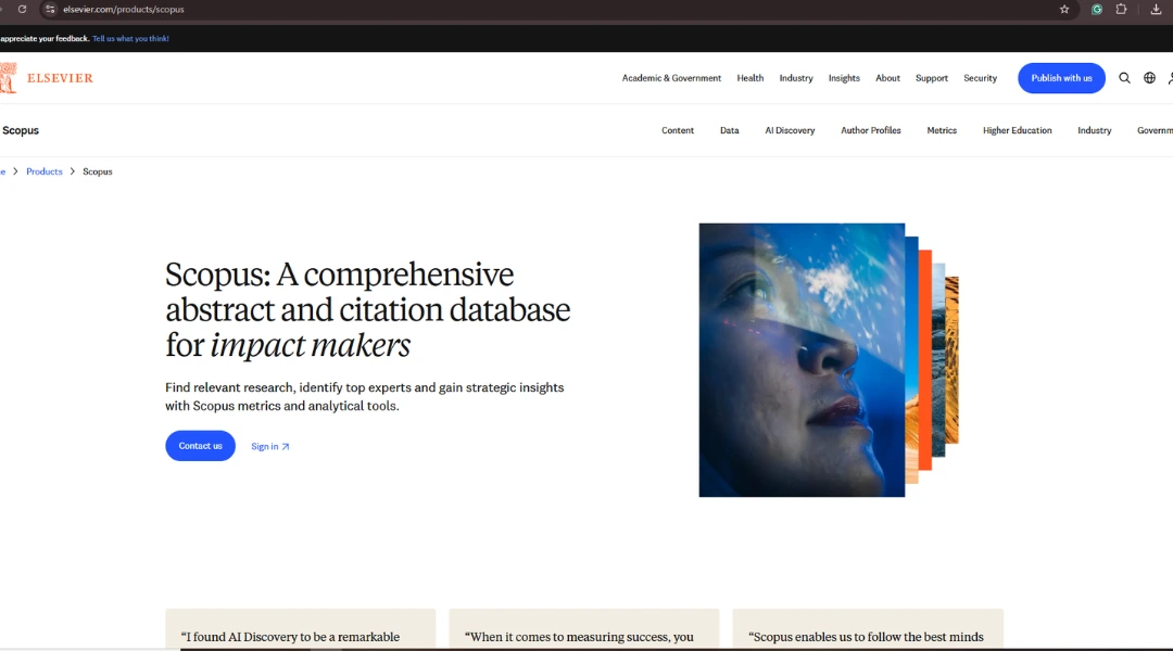 Scopus homepage