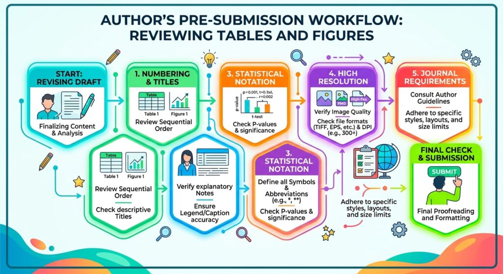 Author's pre-submission workflow for reviewing tables and figures