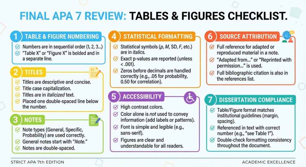 APA 7 tables & figures review checklist