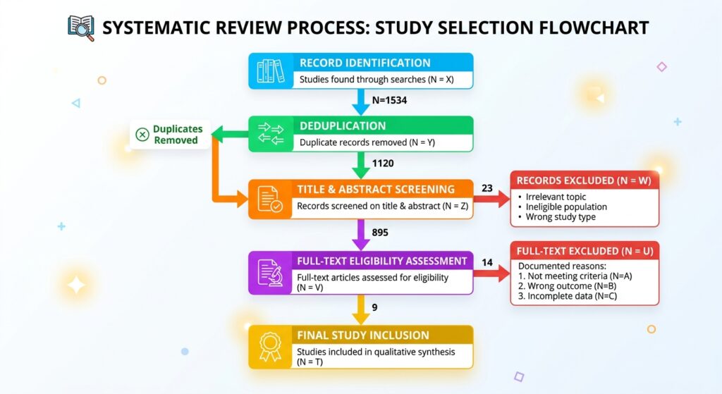 illustrating record identification deduplication title and abstract screening